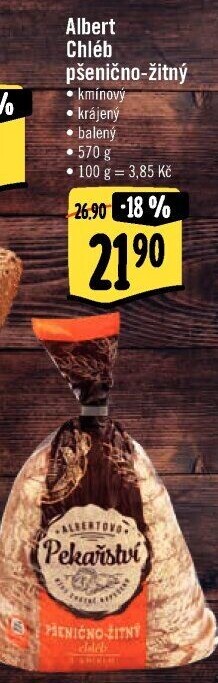 Chléb pšenično-žitný kmínový Albert