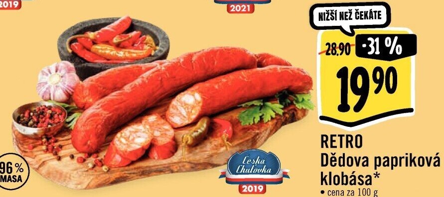 Dědova klobása papriková Albert Retro