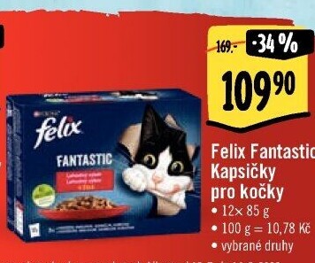 Kapsičky pro kočky Fantastic Felix Purina