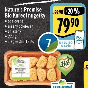 Kuřecí nugetky obalované bio Nature'