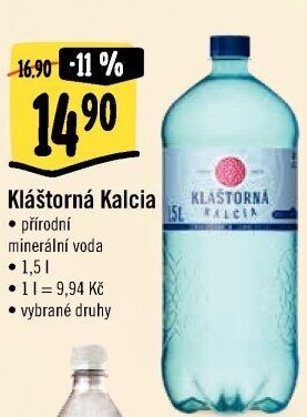 Minerální voda kalcia Kláštorná