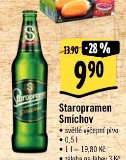 Pivo světlé výčepní 10° Smíchov Staropramen