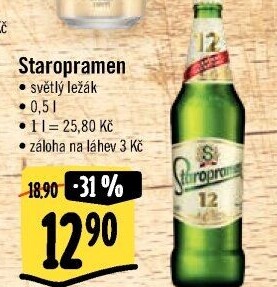 Pivo světlý ležák Staropramen