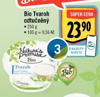 Tvaroh odtučněný bio Nature'