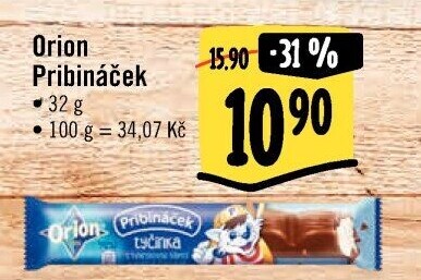 Tyčinka čokoládová Pribináček Orion