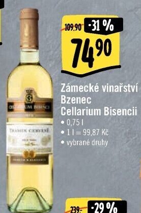 Vína Cellarium Bisencii Zámecké vinařství Bzenec