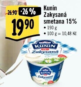 Zakysaná smetana Kunín 15%