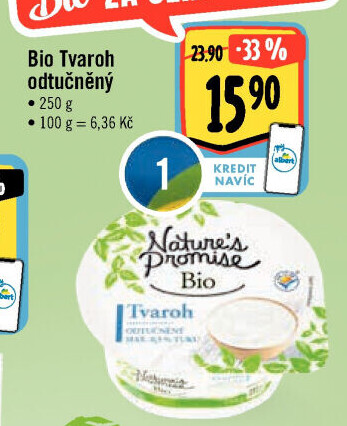 Tvaroh odtučněný bio Nature'