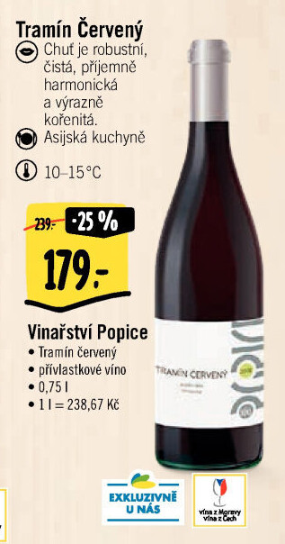 Víno Tramín červený Vinařství Popice - přívlastkové