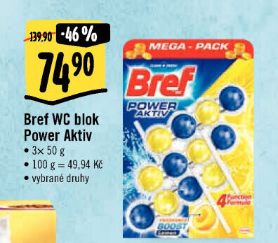 WC blok tuhý Power Aktiv Bref