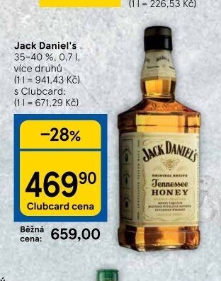 Jack Daniel's 35-40 %, 0,7 l