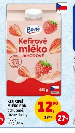 KEFÍROVÉ MLÉKO BONI ochucené, různé druhy