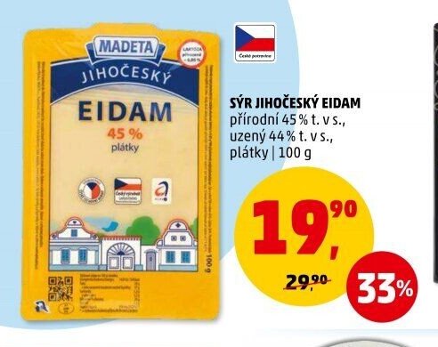 SÝR JIHOČESKÝ EIDAM