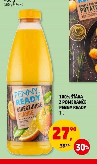 100% šťáva z pomeranče Penny Ready