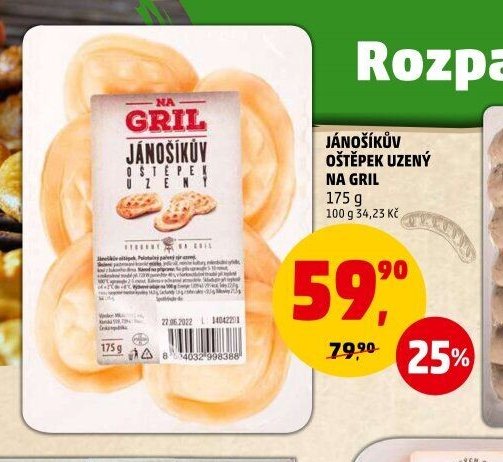 JÁNOŠÍKŮV OŠTĚPEK UZENÝ NA GRIL