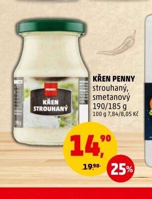 KŘEN PENNY strouhaný, smetanový