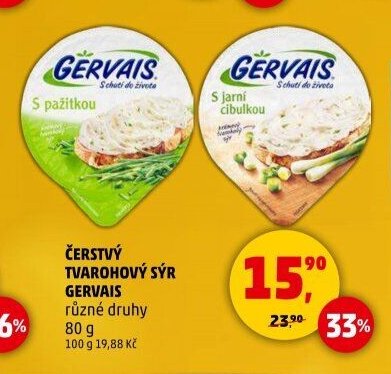 ČERSTVÝ TVAROHOVÝ SÝR GERVAIS S PAŽITKOU