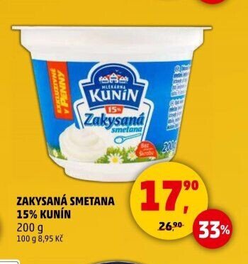 ZAKYSANÁ SMETANA 15% KUNÍN