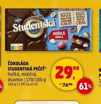Čokoláda Studentská pečeť