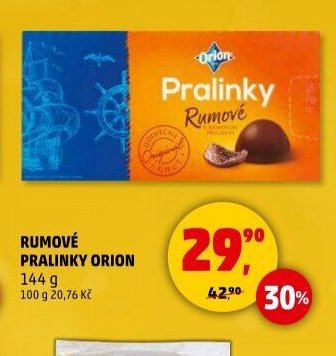 Rumové pralinky Orion