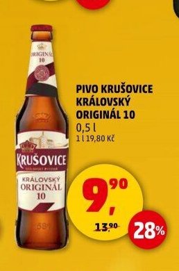 Pivo Krušovice Královský Originál 10 0,5 l