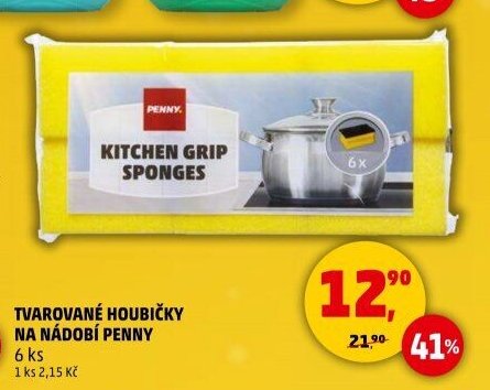 Tvarované houbičky na nádobí Penny