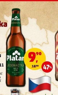 Pivo Platan světlý ležák 11