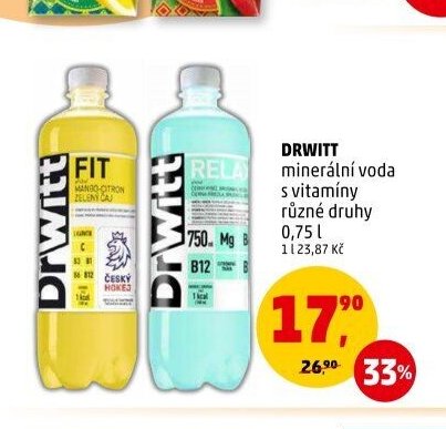 DRWITT minerální voda s vitamíny různé druhy