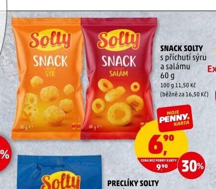 SNACK SOLTY s příchutí sýru a salámu 60 g