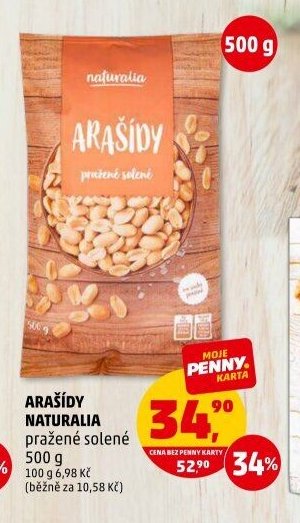 ARAŠÍDY NATURALIA pražené solené 500 g
