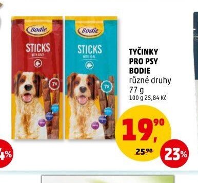 Tyčinky pro psy Bodie 77 g