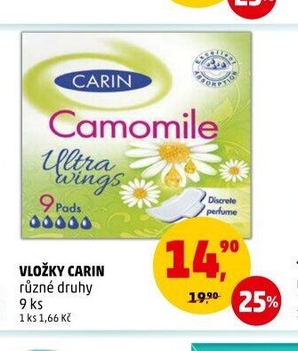 Vložky Carin 9 ks
