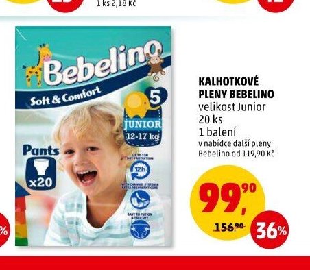 Kalhotkové pleny Bebelino Junior 20 ks