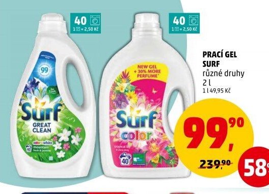 Surf prací gel