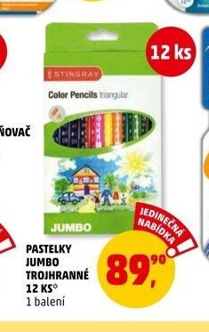 Pastelky Jumbo trojhranné 12 ks 1 balení
