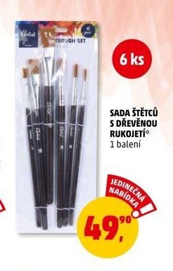 Sada štětců s dřevěnou rukojetí