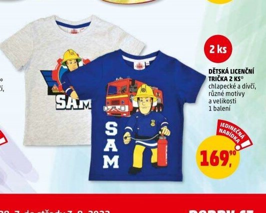 Dětská licenční trička 2 ks