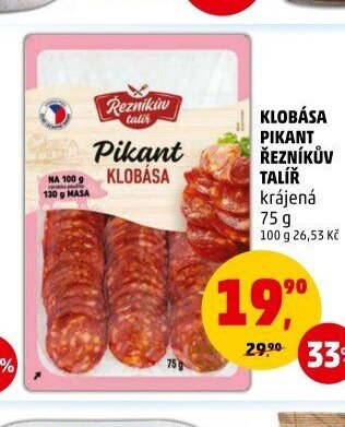 Pikant klobása Řezníkův talíř