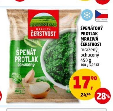 Špenátový protlak mrazivá Čerstvost