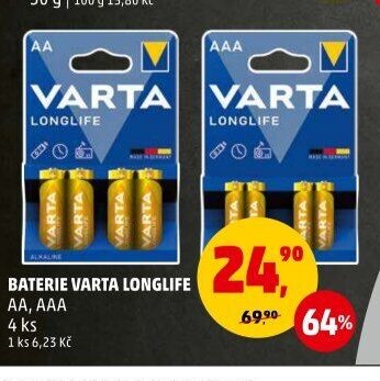 BATERIE VARTA LONGLIFE AA, AAA