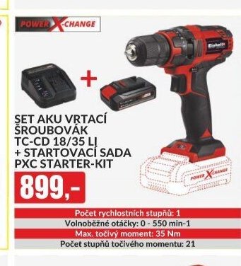 SET AKU VRTACÍ ŠROUBOVÁK TC-CD 18/35 LI + STARTOVACÍ SADA PXC STARTER-KIT