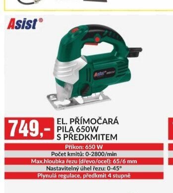 EL. PŘÍMOČARÁ PILA 650W S PŘEDKMITEM