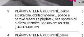PLÁNOVATELNÁ KUCHYNĚ, dekor alpská bílá, obklad výklenku, police a barové řešení za příplatek, bez spotřebičů a dřezu, rozměr: 185/305 cm - Möbelix akcniletaky.com