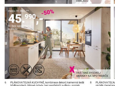 Plánovatelná kuchyně, kombinace dekorů matná bílá - Möbelix akcniletaky.com