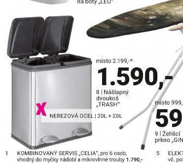 Nášlapný dvoukoš TRASH - Möbelix akcniletaky.com