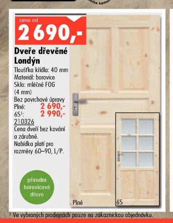 Dveře dřevěné Londýn - UNI HOBBY akcniletaky.com