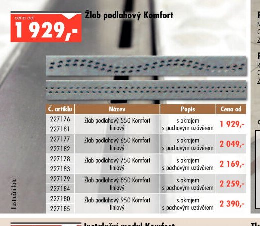 Žlab podlahový Komfort - UNI HOBBY akcniletaky.com