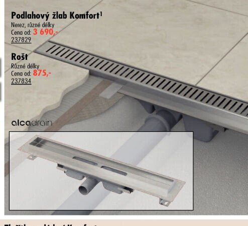 Podlahový žlab Komfort - UNI HOBBY akcniletaky.com