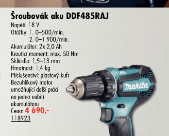 Šroubovák aku DDF485RAJ - UNI HOBBY akcniletaky.com