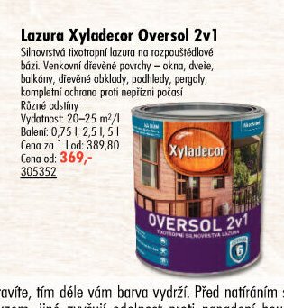 Lazura Xyladecor Oversol 2v1 - UNI HOBBY akcniletaky.com